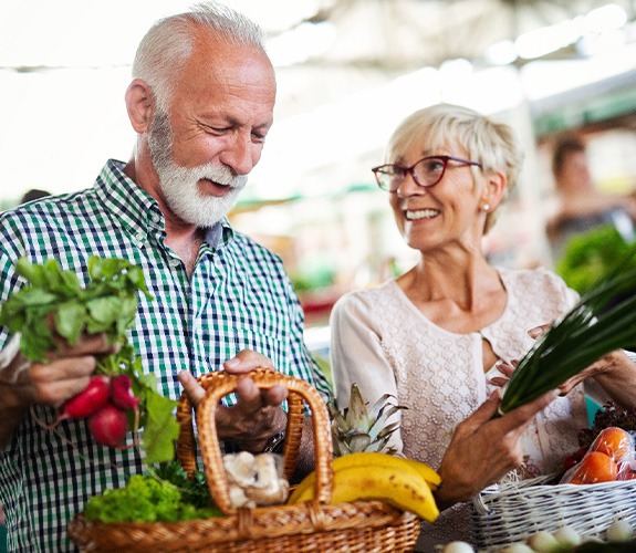 Older couple at farmer’s market